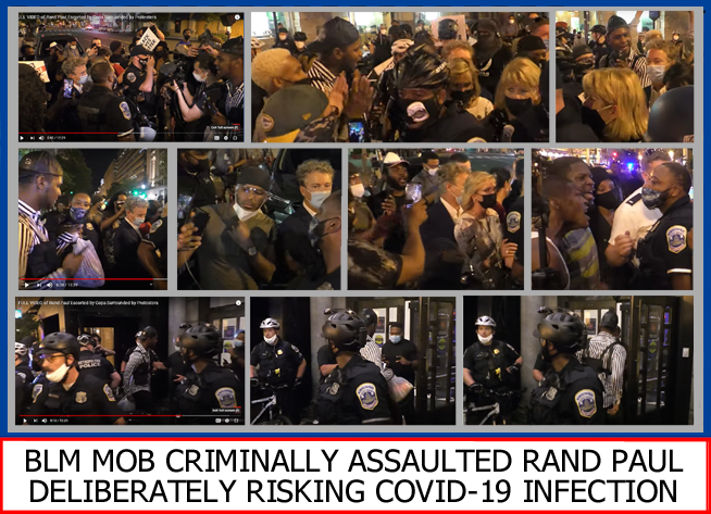 Gallery of out-takes from video of BLM mob attacking Rand Paul leaving RNC August 28, 2020 Gallery of out-takes from video of BLM mob attacking Rand Paul leaving RNC August 28, 2020
