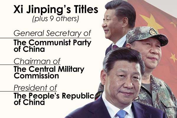 Xi Jinping - Chairman of the Chinese Communist Party (CCP) and 11 other dictatorial titles Xi Jinping - Chairman of the Chinese Communist Party (CCP)